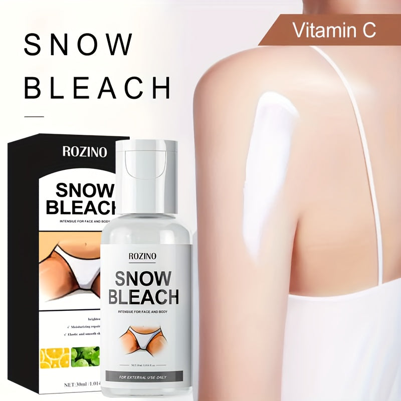 ROZINO Snow Bleach Cream 1.01 oz - Hypoallergenic Skin Lightener for Private Areas & Body - Moisturizes for Radiant Elasticity