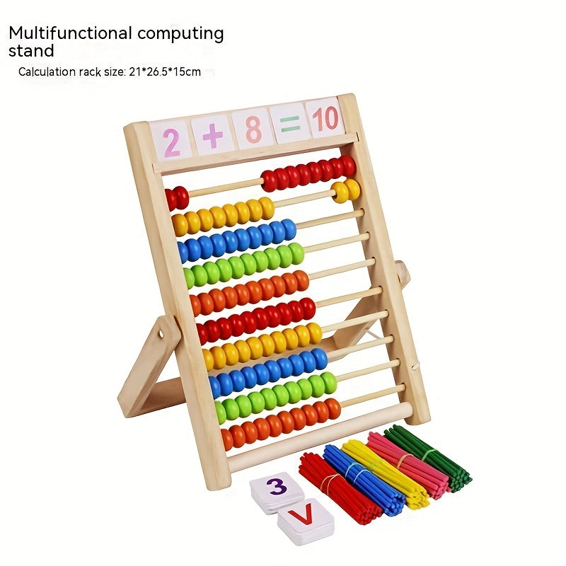 Colorful Log Stand & Sticks Wooden Counting Toy Set for Young Children - Perfect for Early Learning, Educational Playtime, Preschool, Kindergarten & More!