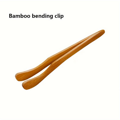 Bamboo Tea Clip (Carbonized Edition) - Father's Day Bamboo Tea Tongs - Ideal for Gift-giving and Tea Ceremonies