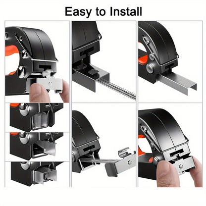 4 в 1 Мощный стальной пневматический степлер с 4000 гвоздями, регулируемый степлер, ручное управление, набор инструментов для вытаскивания гвоздей для дерева, обивки, столярных работ, DIY домашнего декора - батарея не требуется