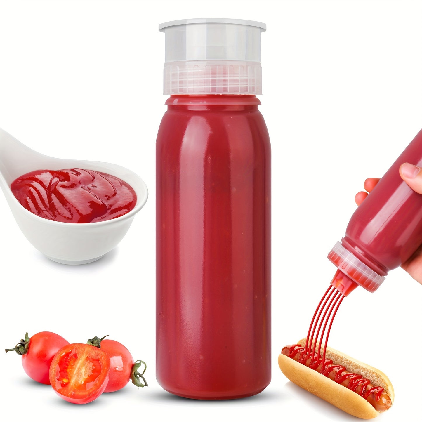 3 plastic condiment squeeze bottles for sauces and salad dressings, multifunctional kitchen supplies.