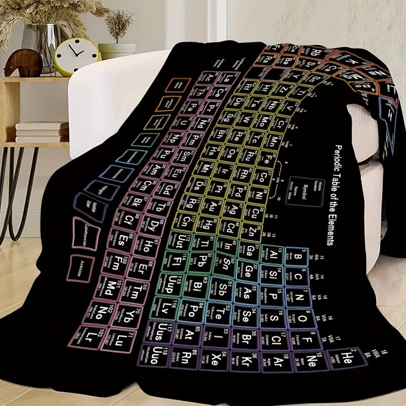 Stay cozy and learn with our Chemistry Periodic Table of Elements Fleece Blanket! This colorful and educational design is perfect for students and teachers alike. Whether you're snuggling up for a nap in the office or using it as a study aid, this