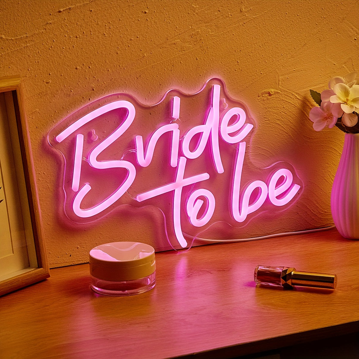 Bride To Be LED Neon Sign, USB Powered, Wall Decoration for Bedroom and Events.