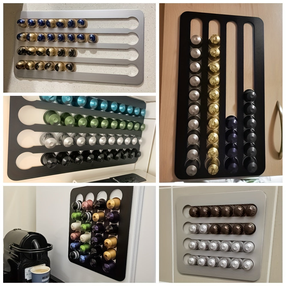 Rotating Nespresso Capsule Holder Rack with 24/40PCS Storage Shelves - Convenient Coffee Pod Tower Stand for Nespresso Pods