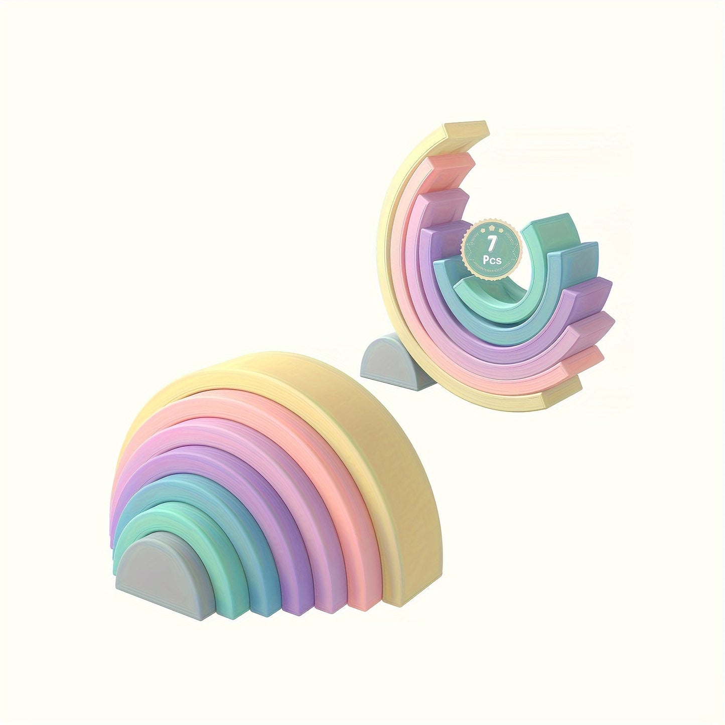 TYRY.HU Silicone Rainbow Stacking Toy - Safe for Children, Educational Nesting Puzzle for Kids | Great Holiday Gift for Christmas & Thanksgiving, Available in 7/10 Tiers