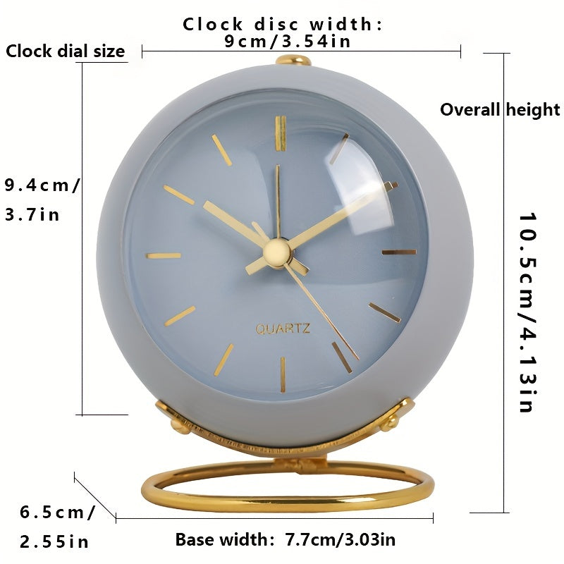 Настольные часы в скандинавском стиле с светящимися стрелками - Работают от батареек, металлические будильники для студентов и домашнего декора