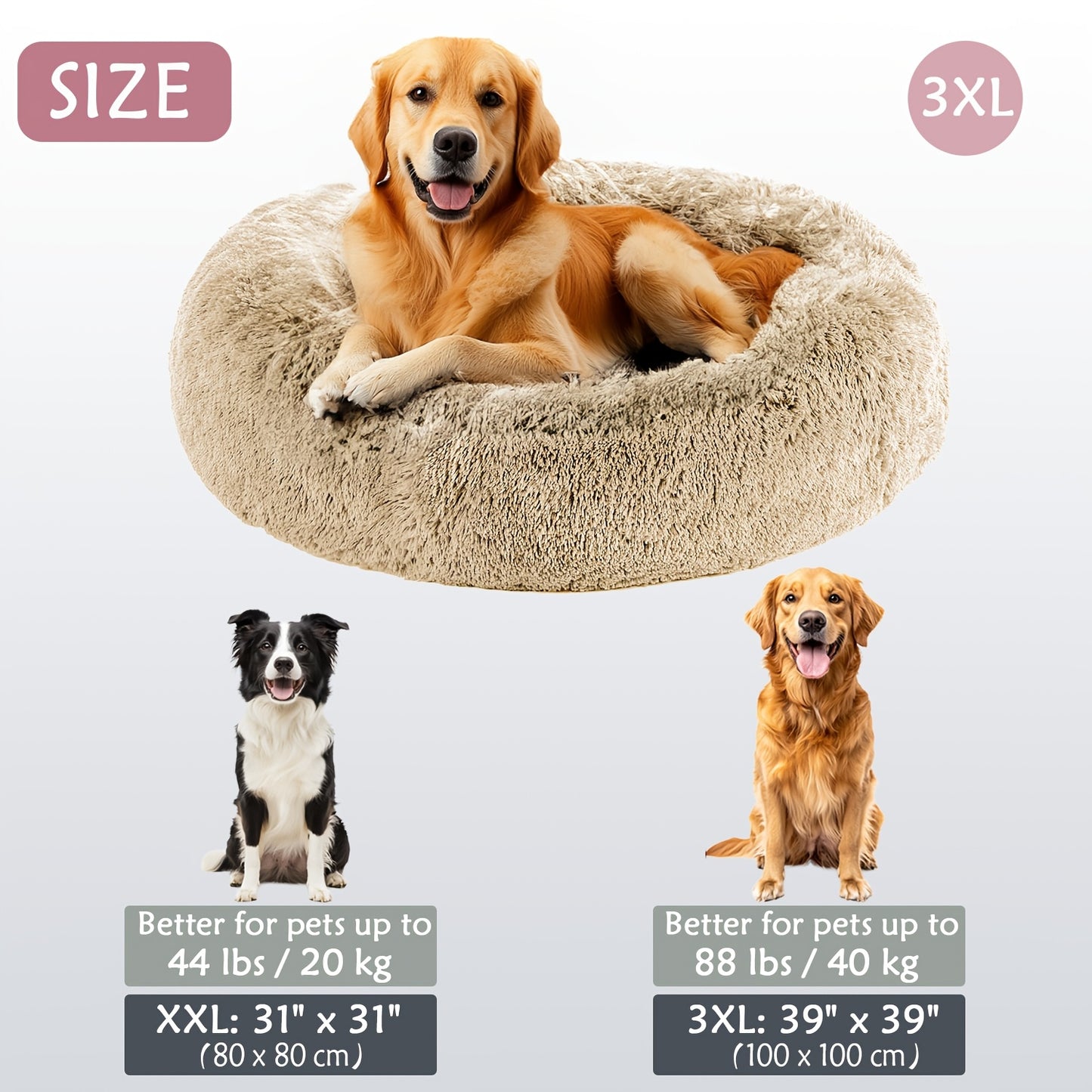 Cozy round pet bed for dogs, ideal for autumn and winter indoor sleeping.