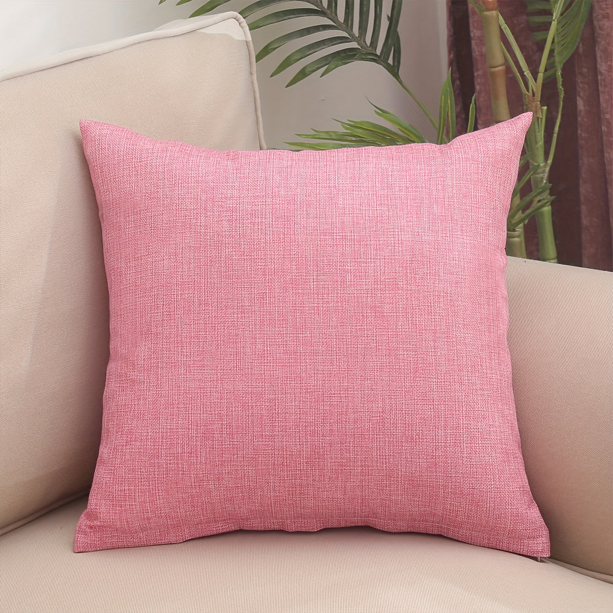 New solid color linen cushion cover without pillow core.