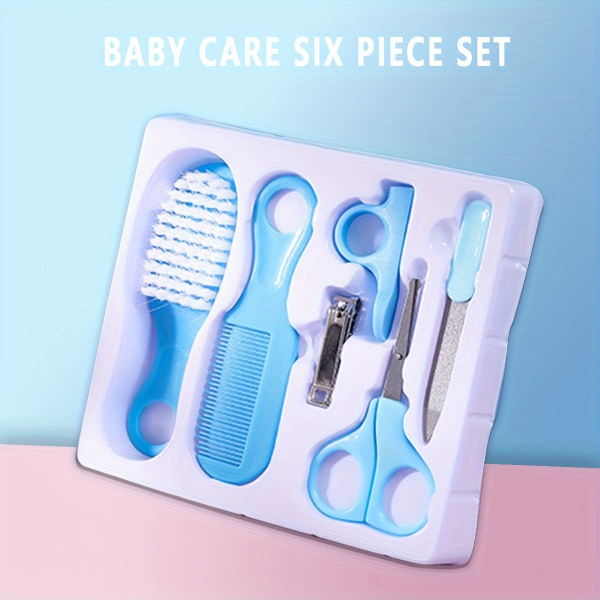 Newborn Baby Care Kit - Includes 6 Pieces for Daily Nail, Hair, and Grooming; Featuring Brush, Comb, and Manicure Set. Perfect as a Gift for Christmas, Halloween, or Thanksgiving.