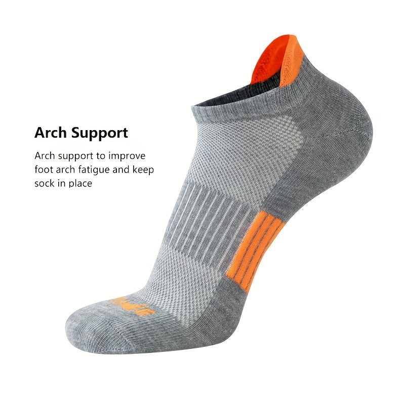 6 pairs of men's no show socks for spring and summer, perfect for outdoor fitness and running.