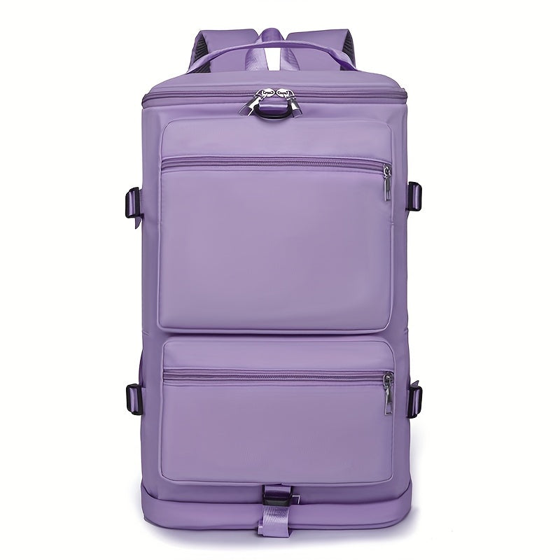 Travel backpack with removable shoulder straps - perfect for fitness, swimming, waterproof, durable, stylish in pink.