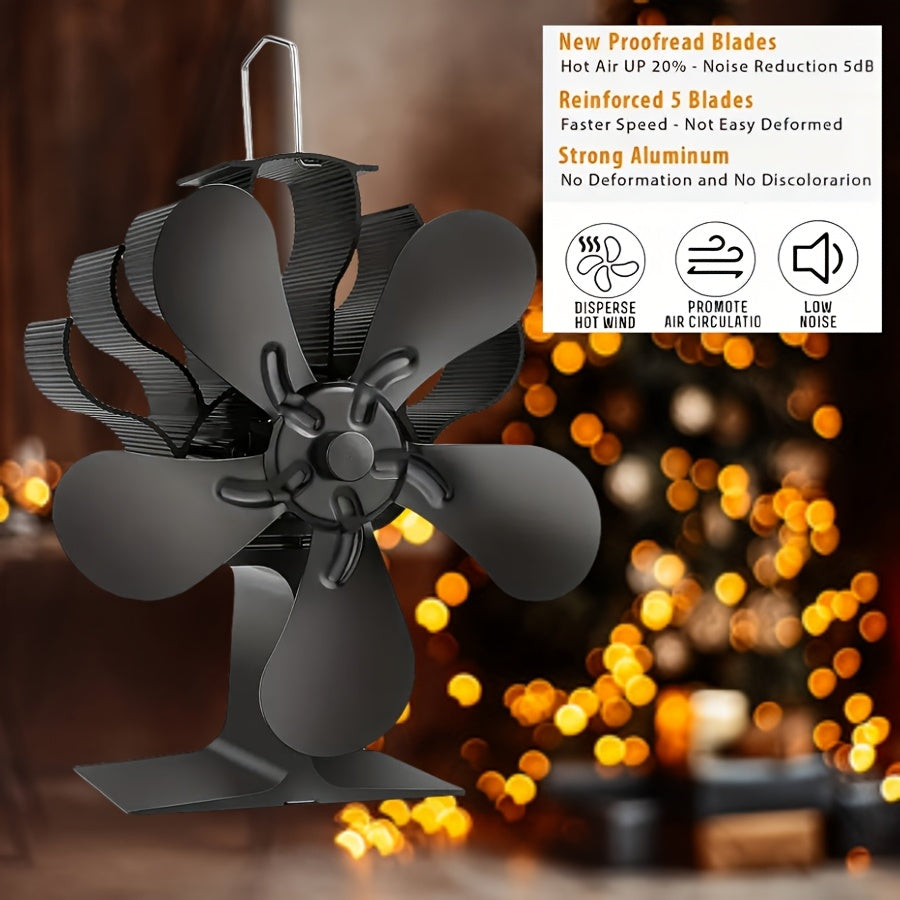 1 piece of Fireplace Fan, Stove Fan that operates quietly without electricity, Heat-operated Fireplace Fan for efficient heat distribution in wood burners and fireplaces - A Winter Essential.