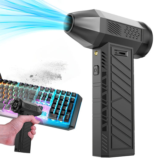 ANKNQ Cordless Air Duster: 130000RPM, Adjustable Jet Fan, USB/Battery Powered, for cleaning car/motorcycle, computer/keyboard, yard debris.