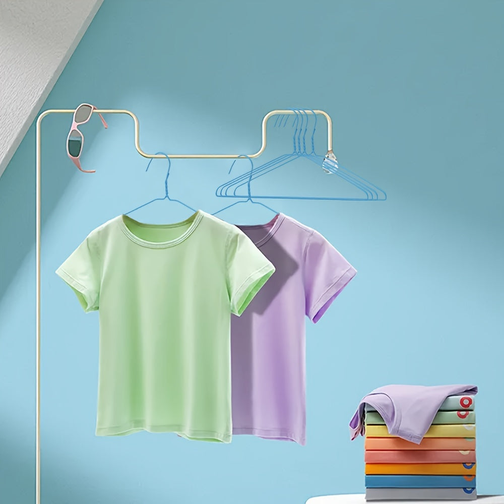 Non-slip plastic clothes hangers available in sets of 5, 10, and 20. These heavy-duty racks are perfect for organizing your clothes in the bathroom, bedroom, closet, wardrobe, home, dorm, or any other space. An essential accessory for keeping your