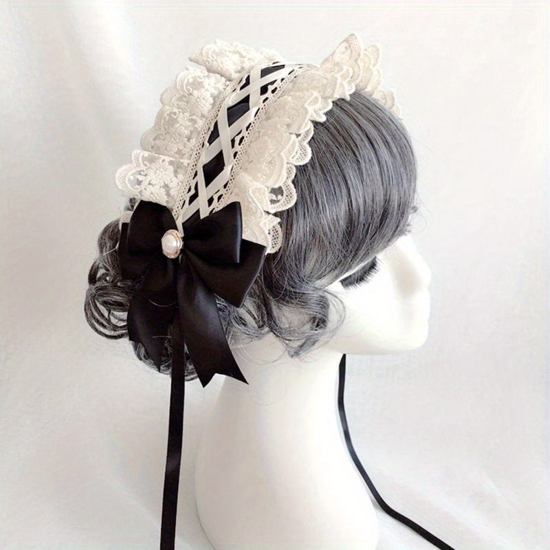 Cosplay Hair Accessories featuring a Maid Dress Style Headband with Two Non-slip Duck Billed Clips