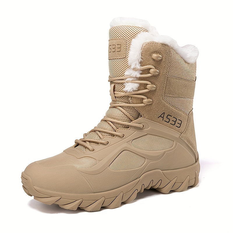 Men's durable snow boots for winter outdoor activities.