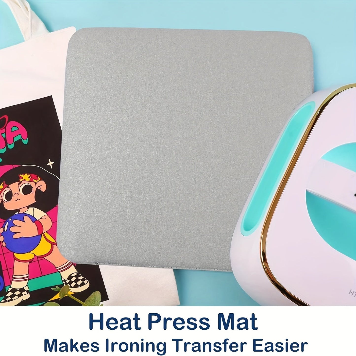 Fireproof Heat Press Mat for Cricut Easypress/Easypress 2 & HTV Craft Vinyl Projects - Protective Double-Sided Resistant Mat for Ironing Insulation Transfer