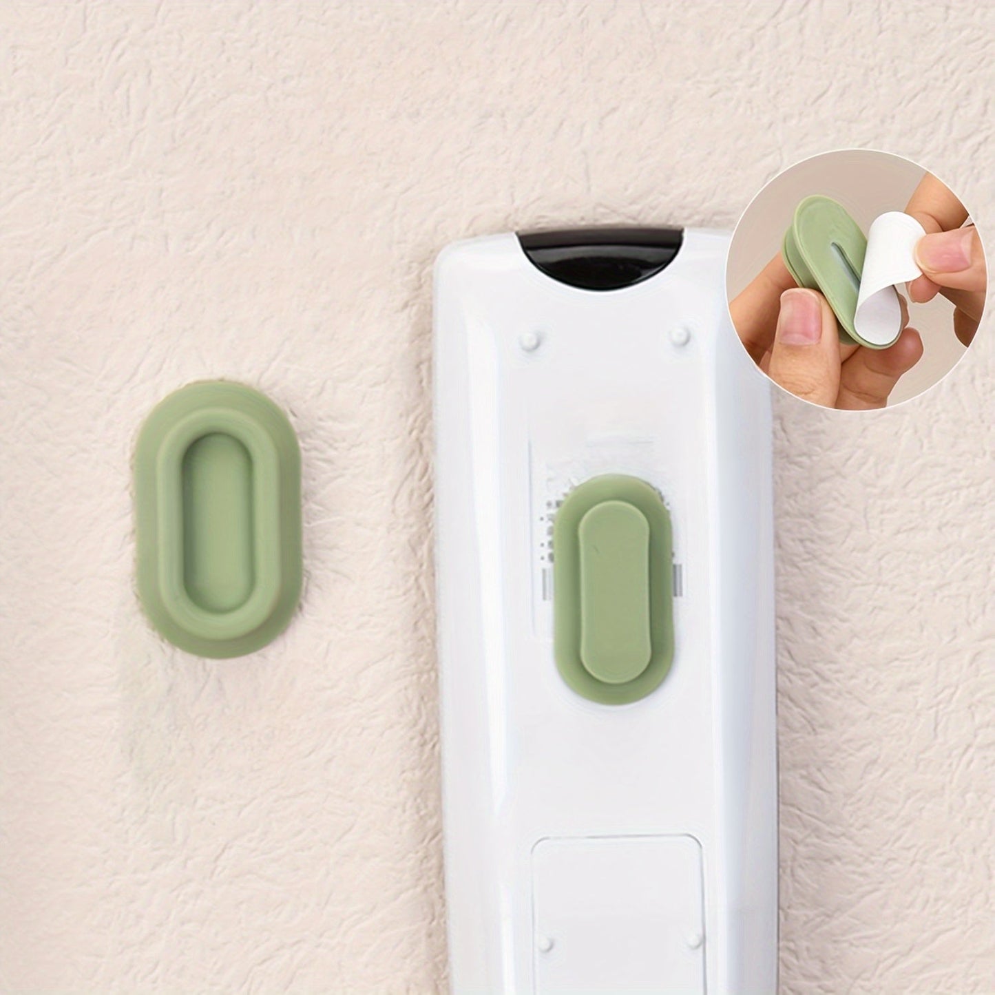 Circular magnetic remote control brackets available in sets of 2, 5, or 10. This casual style silicone wall-mounted hook is practical and features anti-slip strong adhesive, eliminating the need for drilling.