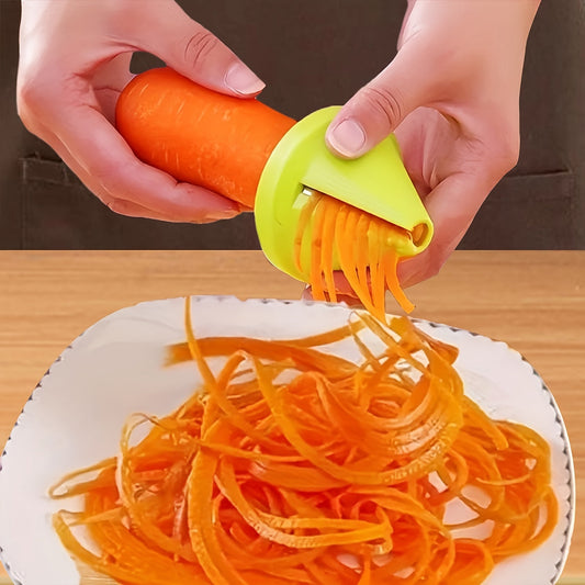 Get creative in the kitchen with the 1pc Multi-Functional Vegetable Spiralizer! Slice and dice carrots, cucumbers, and more with ease using this essential kitchen gadget. It's perfect for quickly and easily peeling fruits and veggies, making meal prep a