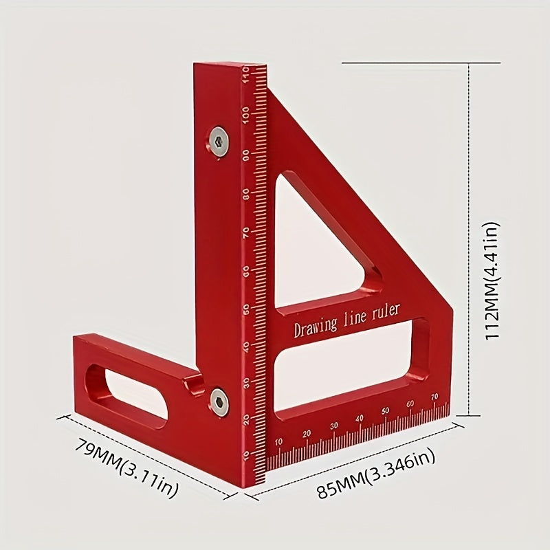 Ergonomic 3D Multi-Angle Measuring Ruler is a durable metal tool with ultra-fine tip for precise 45/90 degree lines and miter layouts.