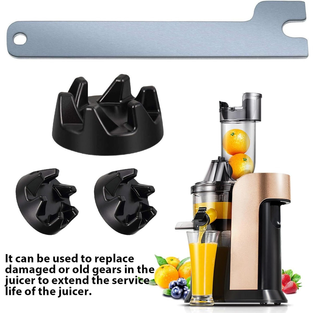 Set of 4 Vertical Mixer Spare Parts Including Clutch 9704230, Compatible with Kitchen Mixer Spare Parts, Comes with 1 Wrench, Suitable for Kitchen Bao Vertical Mixer, 6-speed in Black