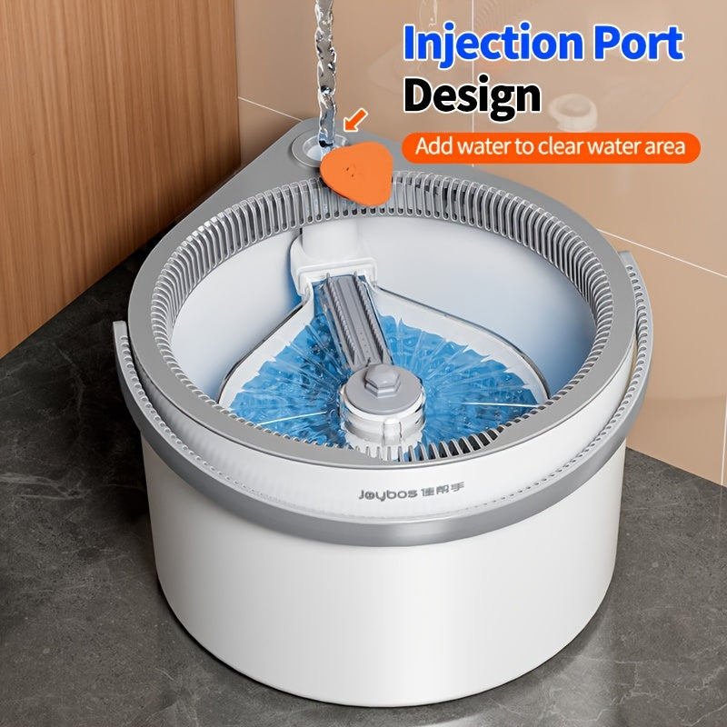 Joybos Round Swivel Mop and Bucket Set features a Dirty/Clean Water Separation System, Self-Swivel Mop Head for Hardwood and Marble Floors, and includes 4 Pads.