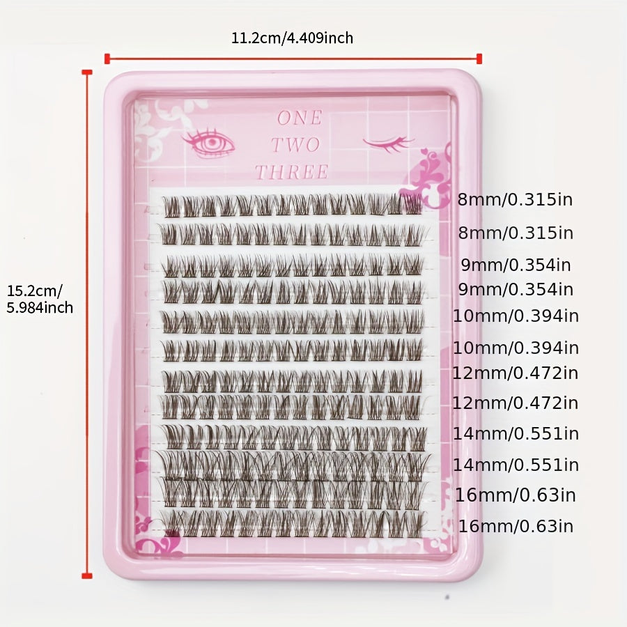 12 rows of 168 natural style false eyelashes for a DIY natural look to enhance your eyes' beauty.