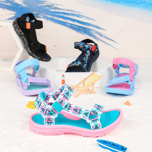 Stylish open-toe sport sandals for girls, ideal for outdoor activities.