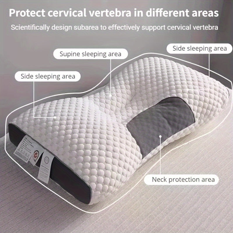 Cervical Support Pillow Designed for Deep Sleep - Perfect for Side & Back Sleepers, Compatible with Home Massage, Made of Soft Polyester, Easy to Clean in the Washing Machine