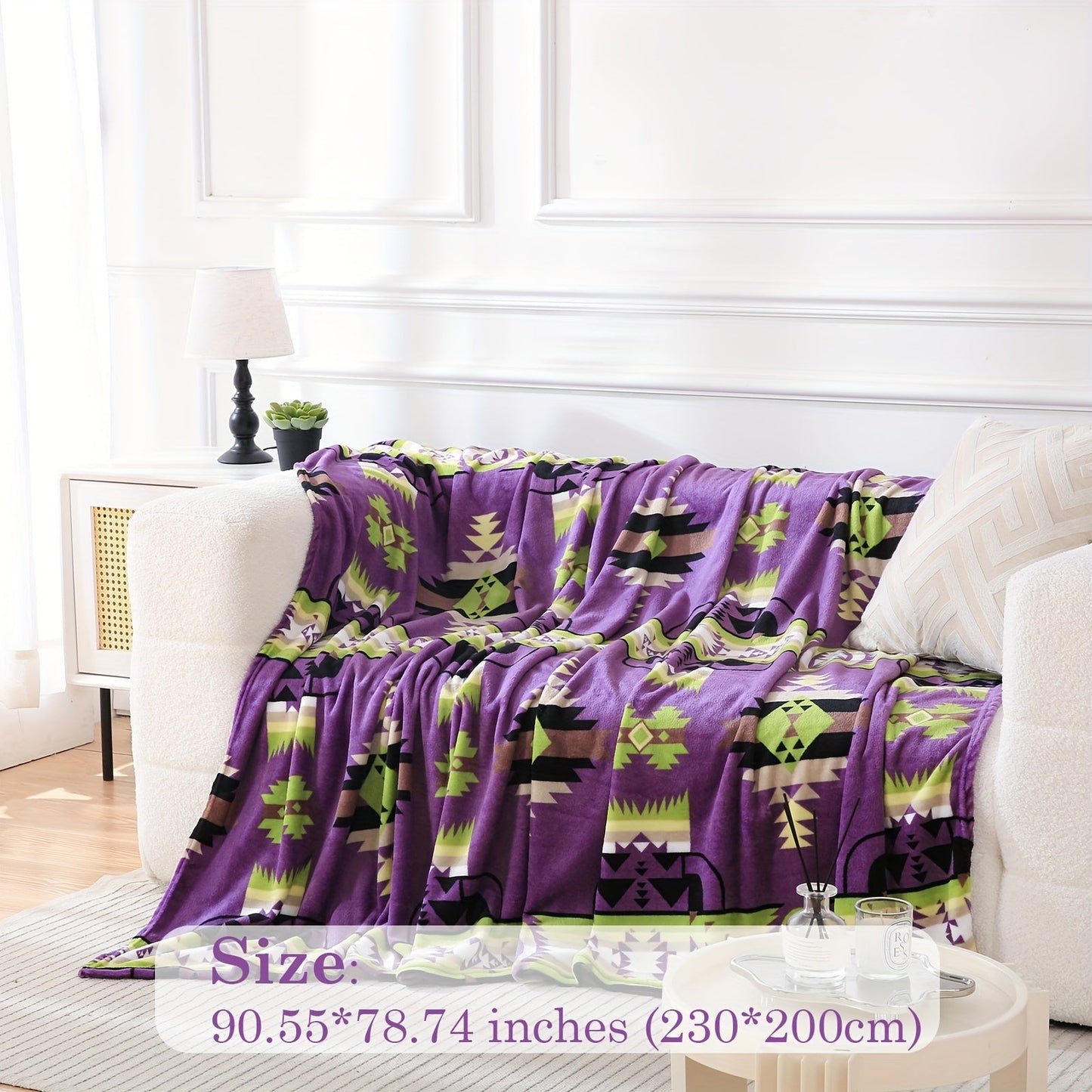 One piece of modern Flannel Throw Blanket, with a weight of 200GSM, can be easily washed in the machine, suitable for all seasons and versatile as a polyester bedding. Skillfully woven, this blanket features vibrant prints perfect for use in the office