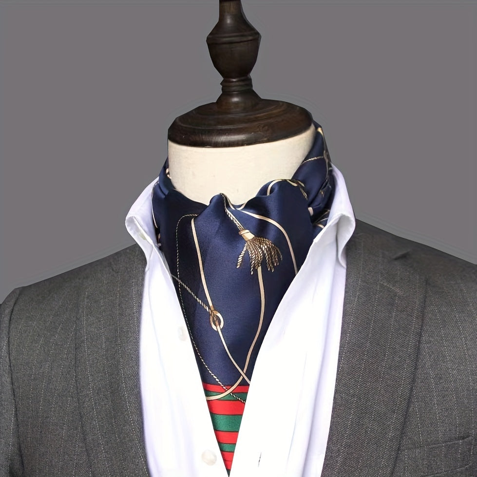 Stylish Men's Scarves: British Vintage Suit Shirt Twill Scarf with Printed Double-layer for Business - Unisex Wraps