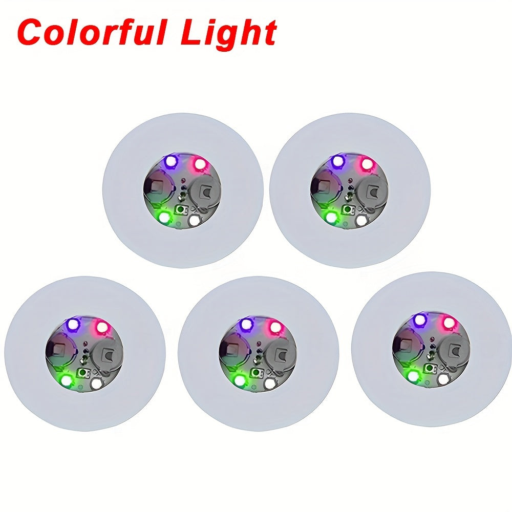 LED Coaster Stickers in sets of 1, 5, or 10 to decorate drinking glass cups, wine bottles, and liquor bottles for party lighting.