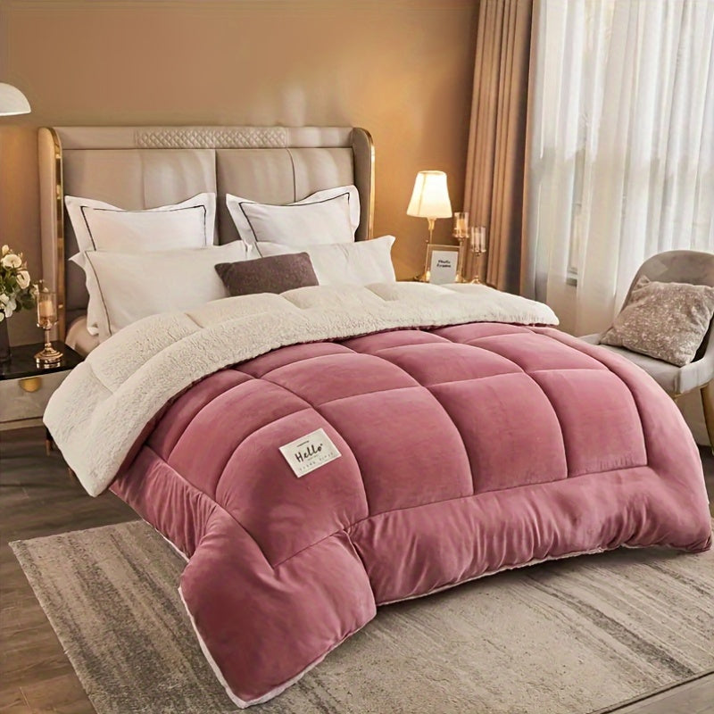 Contemporary Reversible Plaid Comforter - All-Season Quilted Duvet Insert with Box Stitch, Made of Ultra Soft Milk Velvet Fabric and Medium Weight Polyester Fill. This Multipurpose Comforter is Machine Washable and Comes in 9 Sizes. Perfect for a