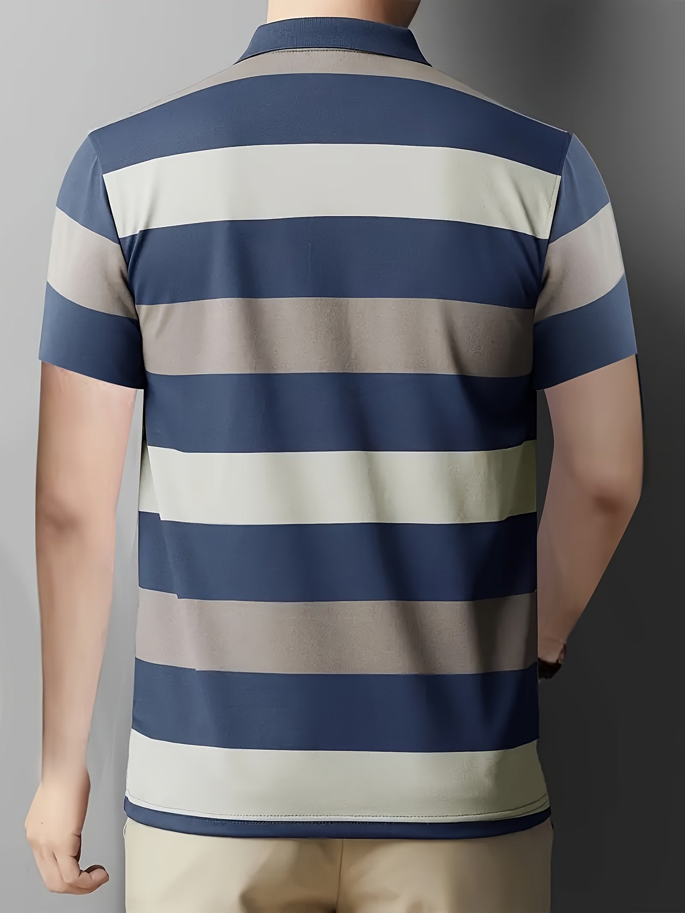 Men's Casual & Trendy Colorful Striped Shirt - Perfect for All Seasons, Machine Washable, Great Gift