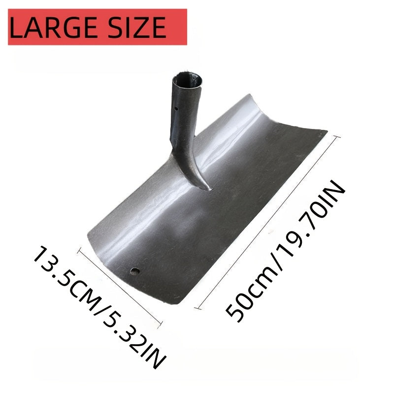 Rugged farming shovel with wooden handle and durable metal scraper for corn, wheat, and grain collection. Ideal for harvesting and soil work. Rustic design with wooden handle grip.