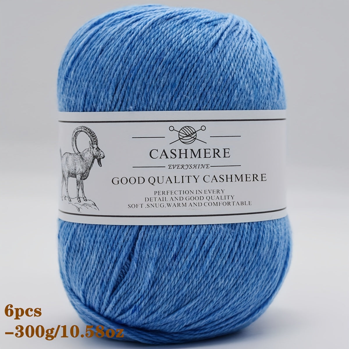 6-Pack Luxurious Cashmere Yarn for Knitting and Crocheting - Soft, Warm, Durable 80% Cashmere 20% Acrylic Blend - Perfect for Sweaters, Pants, Gloves, Hats, and DIY Crafts - 1.76oz Each