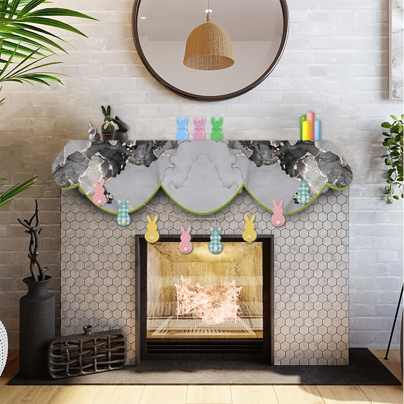 The Geometric Pattern Fireplace Mantle Scarf is a versatile decorative piece that can be used as a cape, flag, or table runner for the winter holidays. Made of polyester, this scarf does not require any power and is perfect for adding a festive touch to