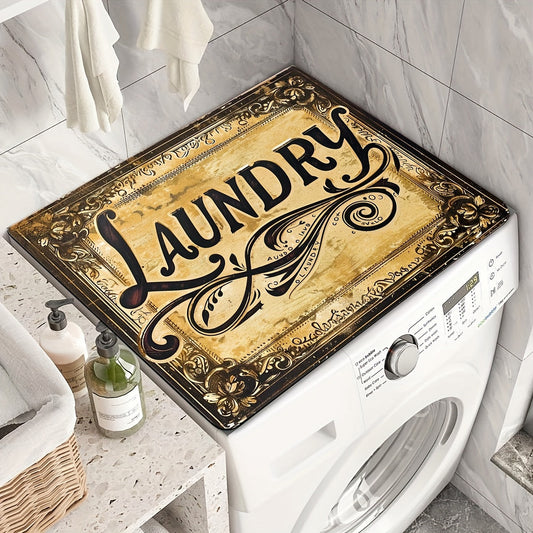 Protect your appliances with this stylish Vintage Laundry Room Print Washing Machine Dust Cover. This versatile cover is suitable for washers, dryers, refrigerators, coffee tables, and more. Made of durable polyester, it is a protective top cover that is