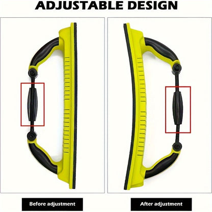 Adjustable pole sander with rotating handle for versatile sanding on walls, metal, wood, drywall, and auto body.