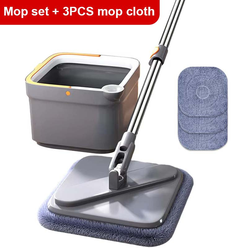 Quickly dry your floors with the 1pc Flat Mop Set featuring Dirt Separation Technology. This hand washable mop is perfect for both wet and dry cleaning, making it ideal for use in the living room, bedroom, and kitchen.