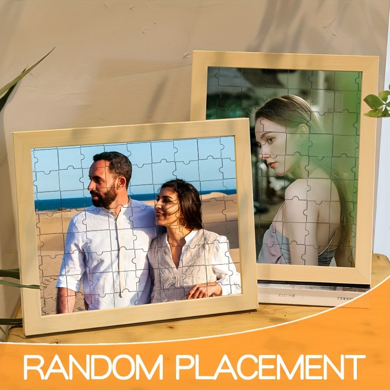 Custom Personalized Photo Puzzle Frame: Unique Jigsaw Gift for Couples, Anniversaries, and Special Occasions - High Quality Printing on Wooden Frame