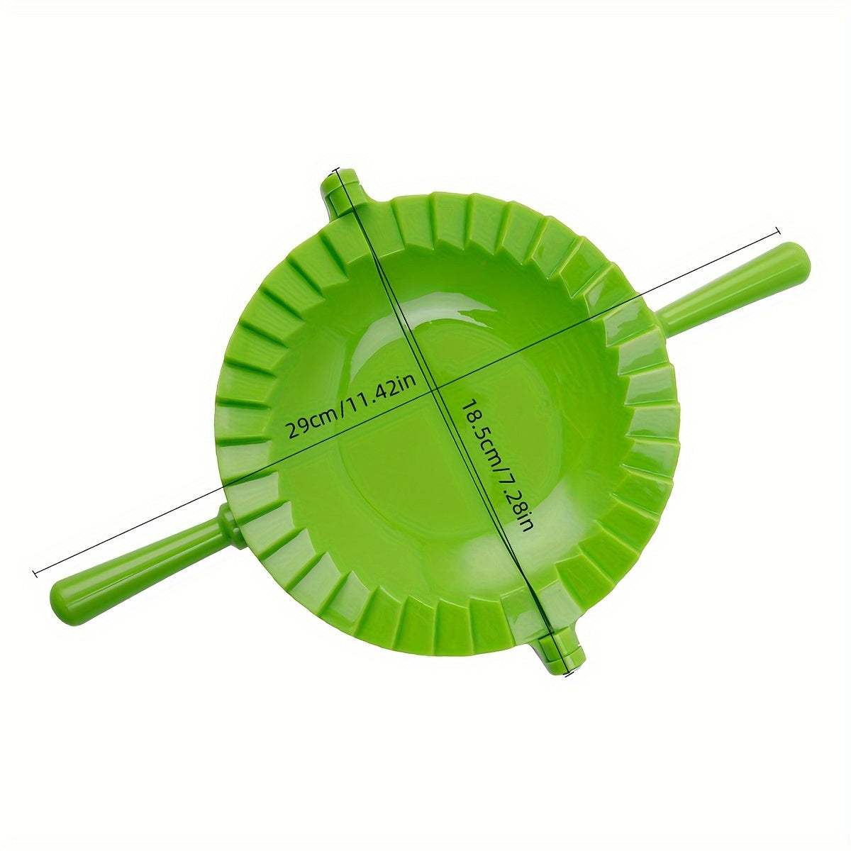 One piece of a plastic dumpling maker, also known as a dumpling mold or manual dumpling wrapper. This versatile kitchen gadget can also be used as an empanada maker and comes with kitchen accessories.