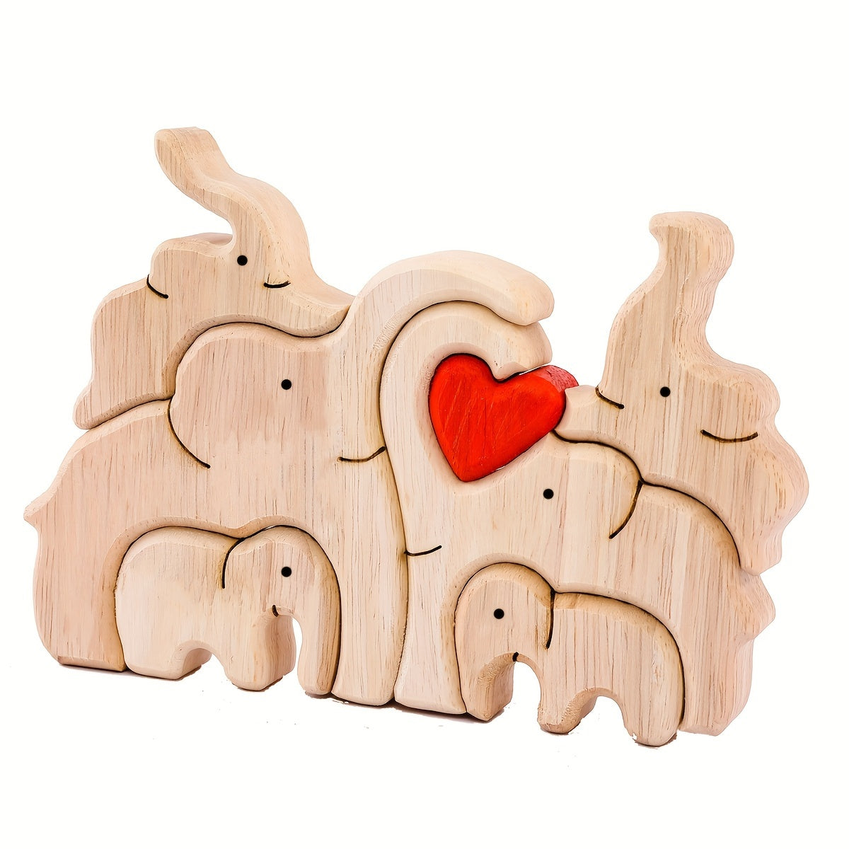 Wooden Elephant Puzzle for Family, Beautifully Crafted Desktop Decoration Perfect for Wedding, Christmas, Thanksgiving, or Valentine's Day Gift