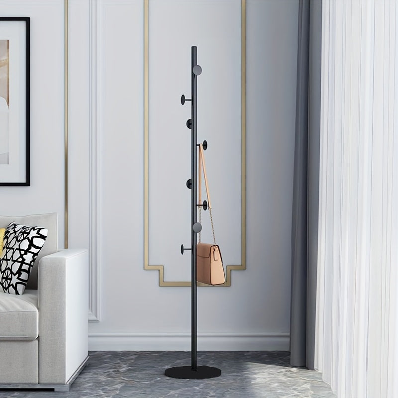 Simple yet luxurious, this rock plate metal hanging hanger is the perfect addition to any bedroom or room. With a floor hanger and coat rack shelf, this clothes hanger is both functional and stylish.