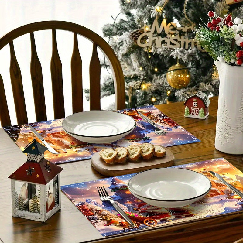 Christmas-themed table runners with open designs, available in sets of 1, 4, 6, 8, or 12 pieces. Perfect for adding festive decorations to your parties or restaurant tabletops.