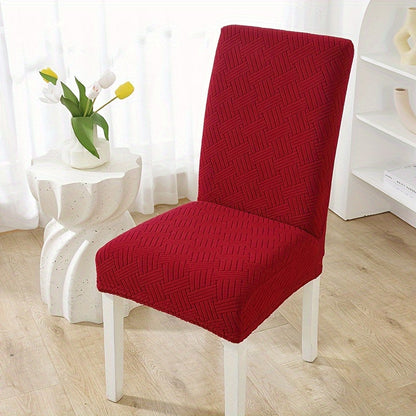 Elastic chair covers in sets of 2, 4, or 6 for restaurant and hotel dining chairs provide protection.