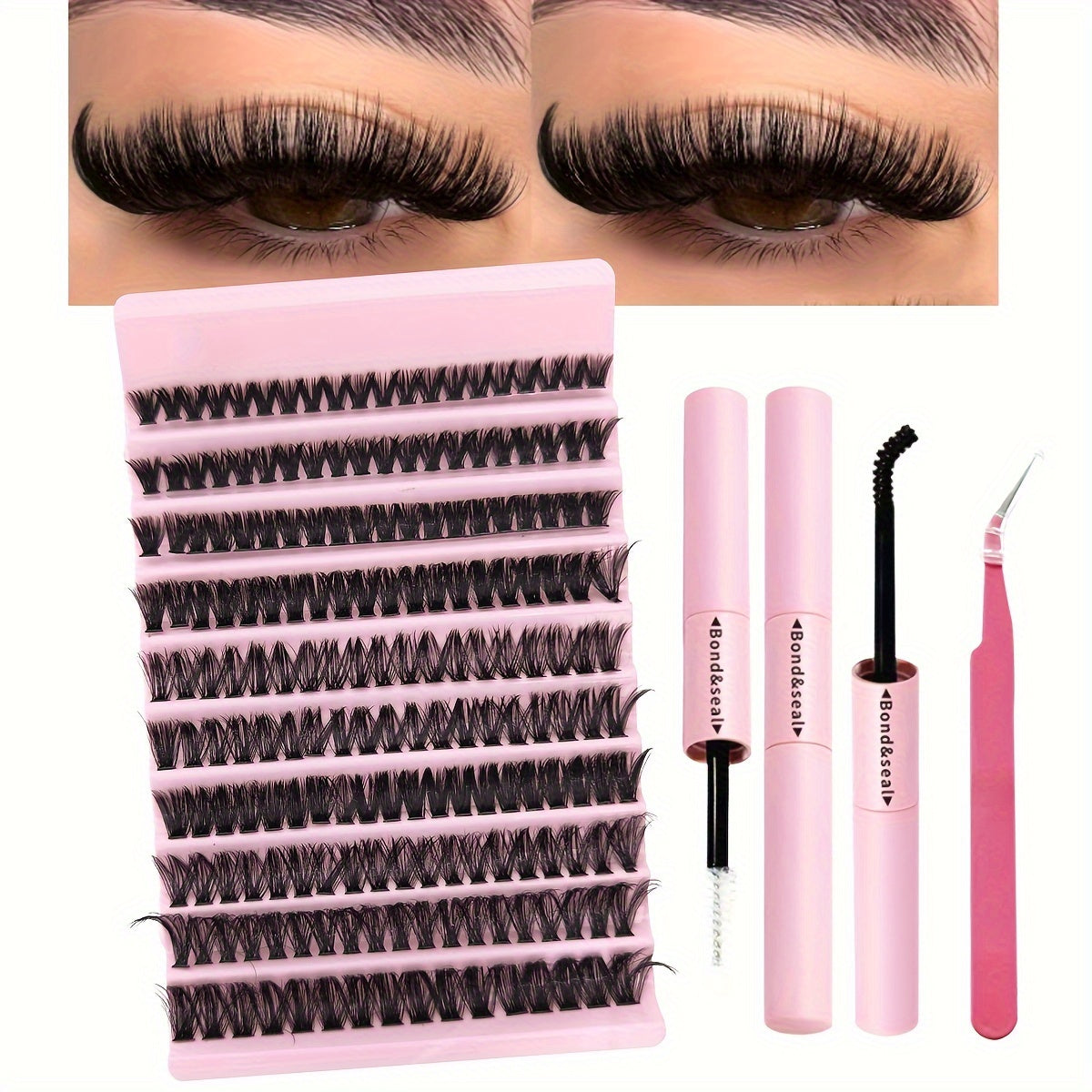 Luxury DIY Lash Extension Kit with faux mink lashes in various lengths and curls for natural glamorous looks. Ideal for beginners.