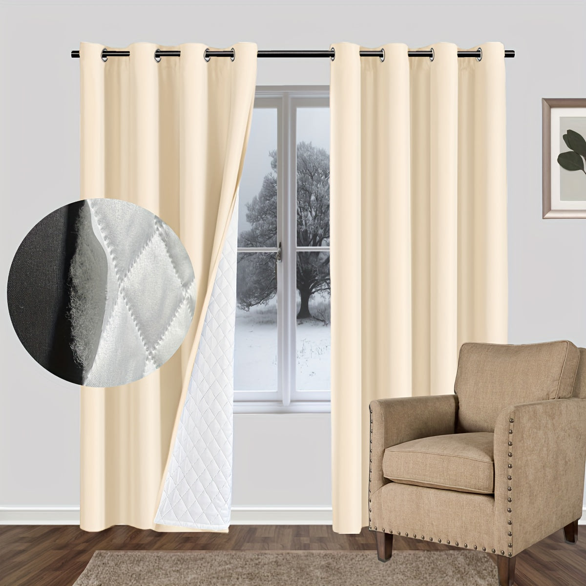 Thickened curtain panels that are warm, soundproof, windproof, and reduce noise, ideal for modern home decor as door curtains or partition curtains.