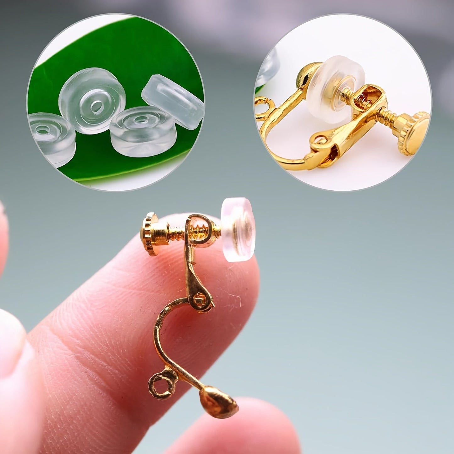 Get 20 pieces of ear clip jewelry accessories in white and gold colors, with 10 white and 10 golden pieces each. These converters come with round, non-slip anti-pain cushions so you can wear earrings without piercing your ears. Perfect for handmade DIY