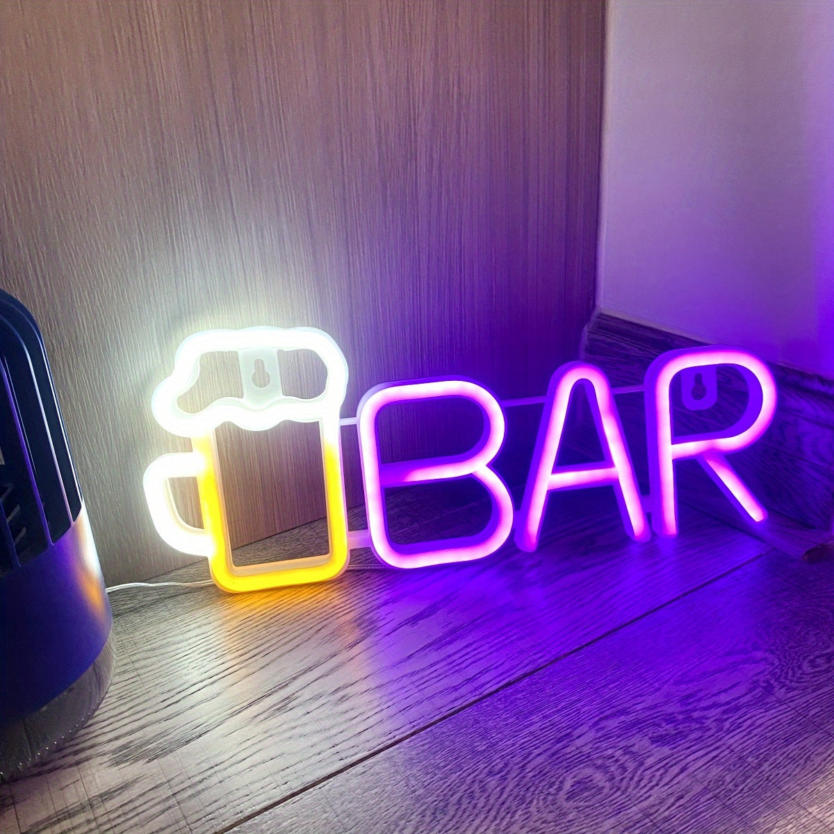 Pink LED Beer Mug BAR Neon Sign, 35.31x14.48cm Wall Hanging Light with Switch Control - Ideal for Girls Room, Dorm, Wedding, Anniversary, Valentine's, Birthday Party Decor. Battery/USB Powered (Batteries not included).